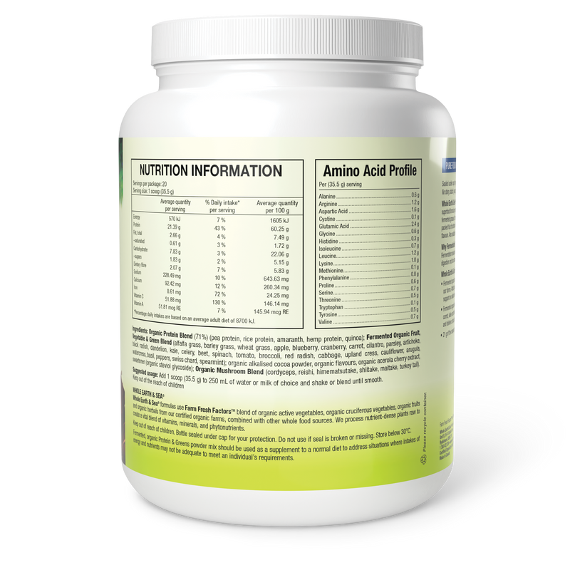 Load image into Gallery viewer, Whole Earth & Sea Fermented Organic Protein & Greens Chocolate 710g
