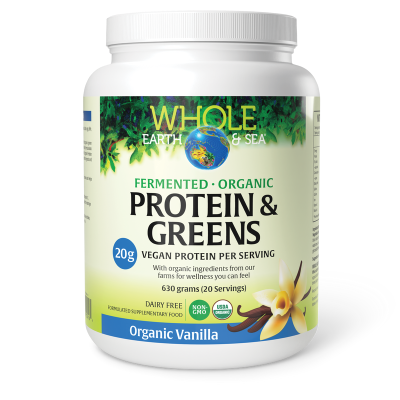 Load image into Gallery viewer, Whole Earth & Sea Fermented Organic Protein & Greens Vanilla 630g
