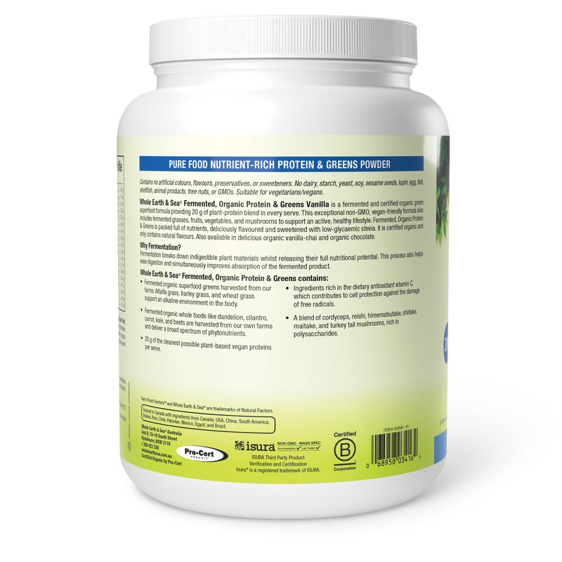 Load image into Gallery viewer, Whole Earth & Sea Fermented Organic Protein & Greens Vanilla 630g