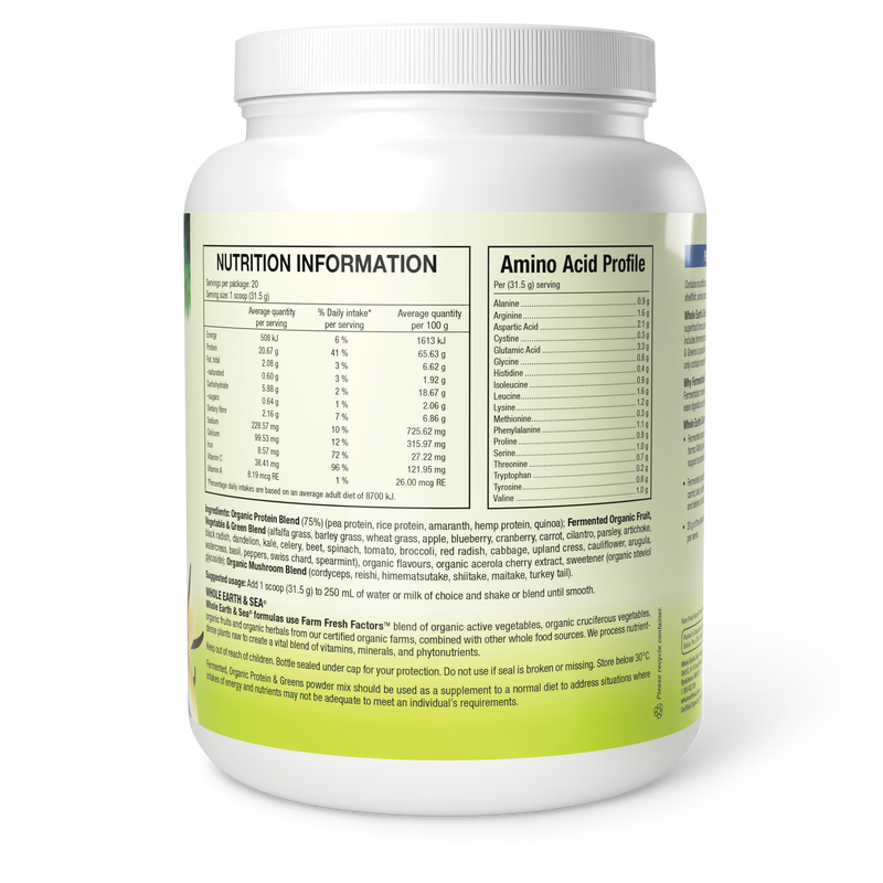 Load image into Gallery viewer, Whole Earth & Sea Fermented Organic Protein & Greens Vanilla 630g