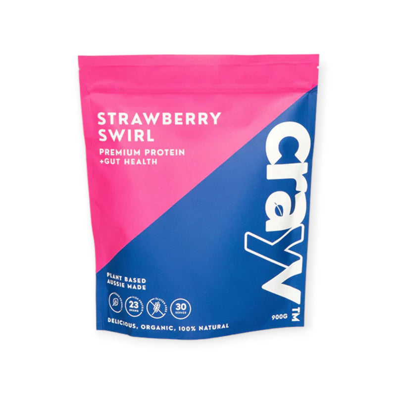Load image into Gallery viewer, Crayv Premium Plant Protein Strawberry Swirl 900g