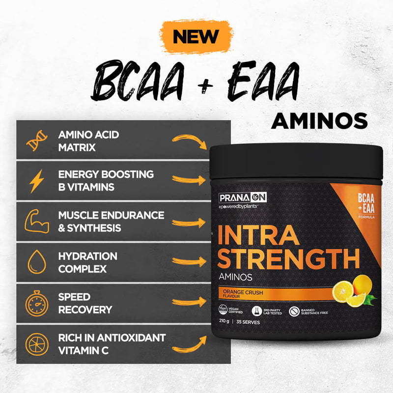 Load image into Gallery viewer, Prana Intra Strength Aminos Blood Orange 210g