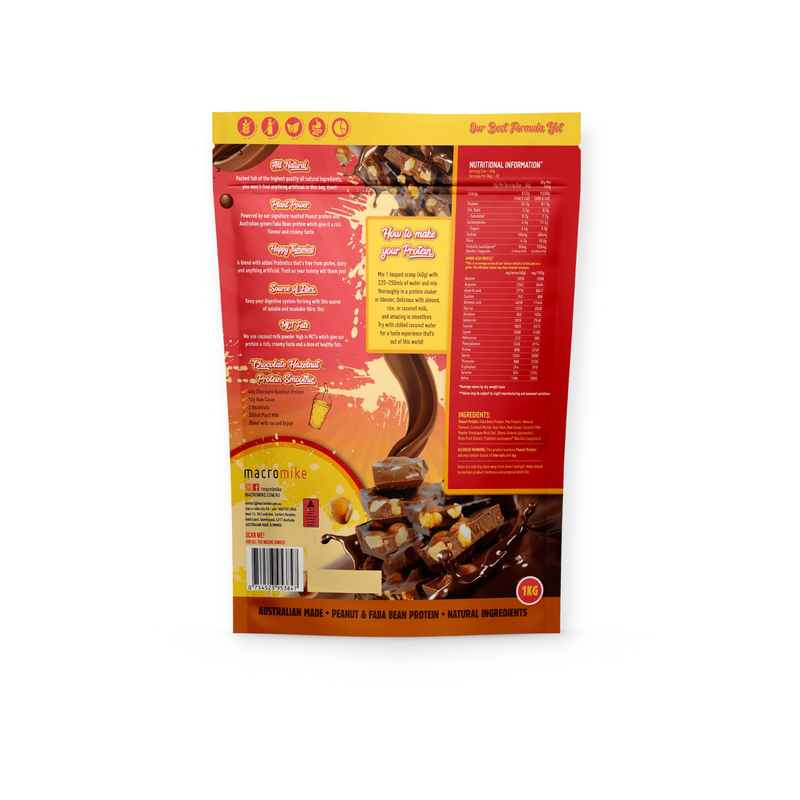 Load image into Gallery viewer, Macro Mike Peanut Plant Protein Chocolate Hazelnut 1kg