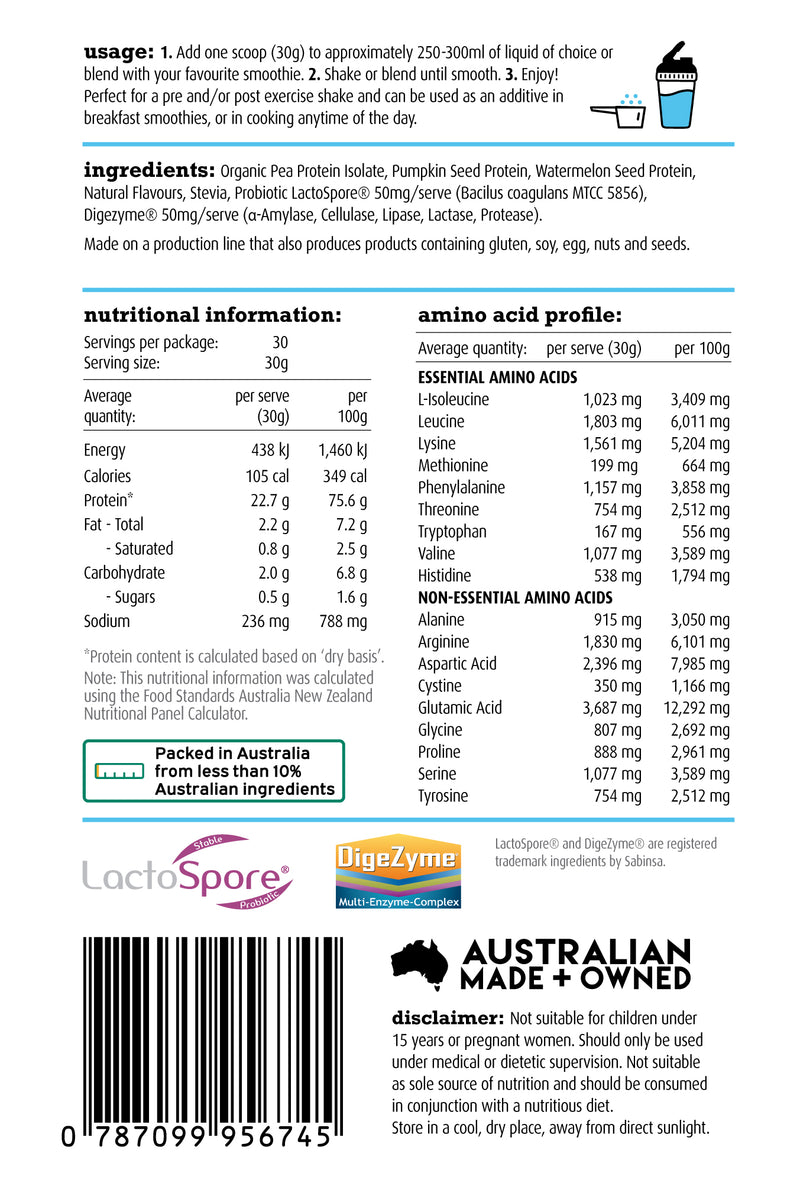 Load image into Gallery viewer, White Wolf Natural & Lean Vegan Protein Blend French Vanilla 900g