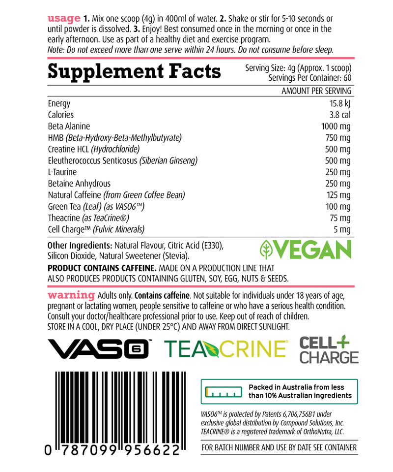 Load image into Gallery viewer, White Wolf PR3 Pre-workout Watermelon 40 servings