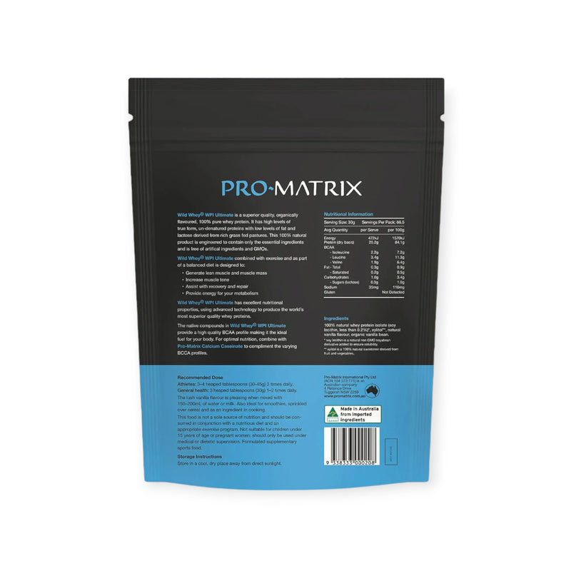 Load image into Gallery viewer, Pro-Matrix Wild Whey Pasture Fed WPI (organic vanilla flavour) 2kg
