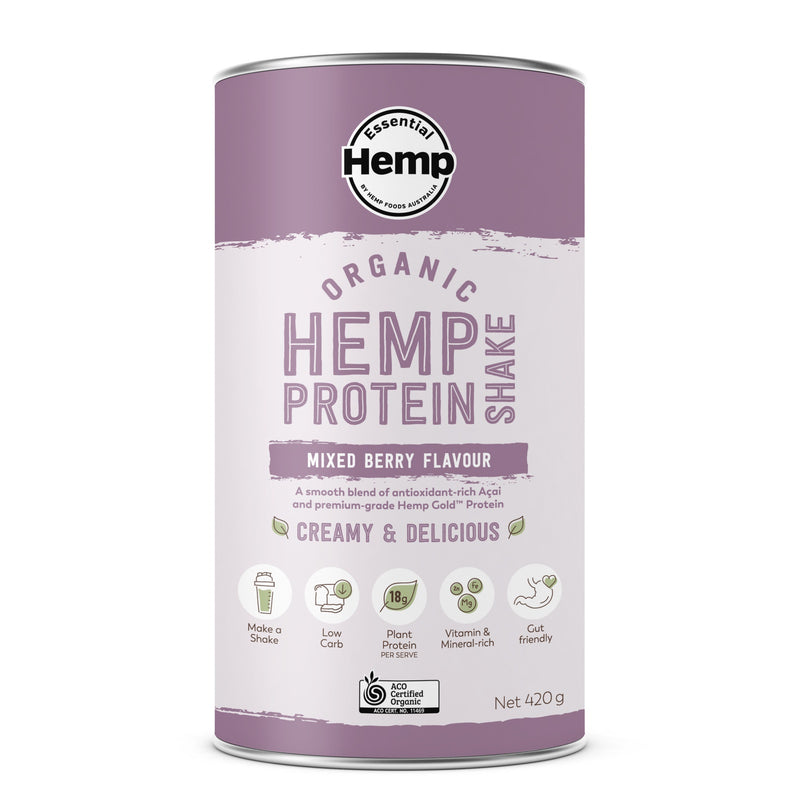 Load image into Gallery viewer, Hemp Foods Organic Hemp Protein Shake Mixed Berry 420g