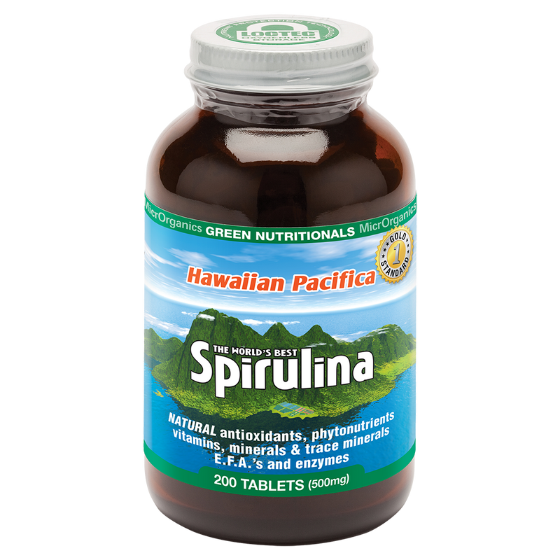 Load image into Gallery viewer, Microrganics Green Nutritionals Hawaiian Spirulina 500Mg 200 tablets