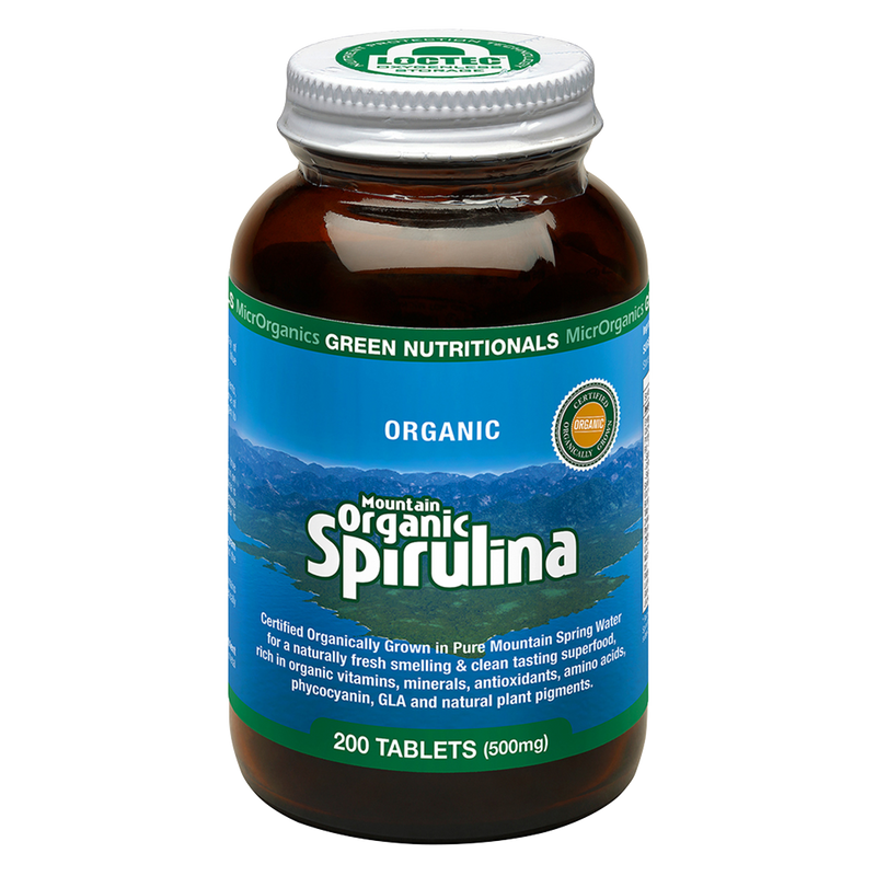 Load image into Gallery viewer, Microrganics Green Nutritionals Mountain Organic Spirulina 500Mg 200 tablets