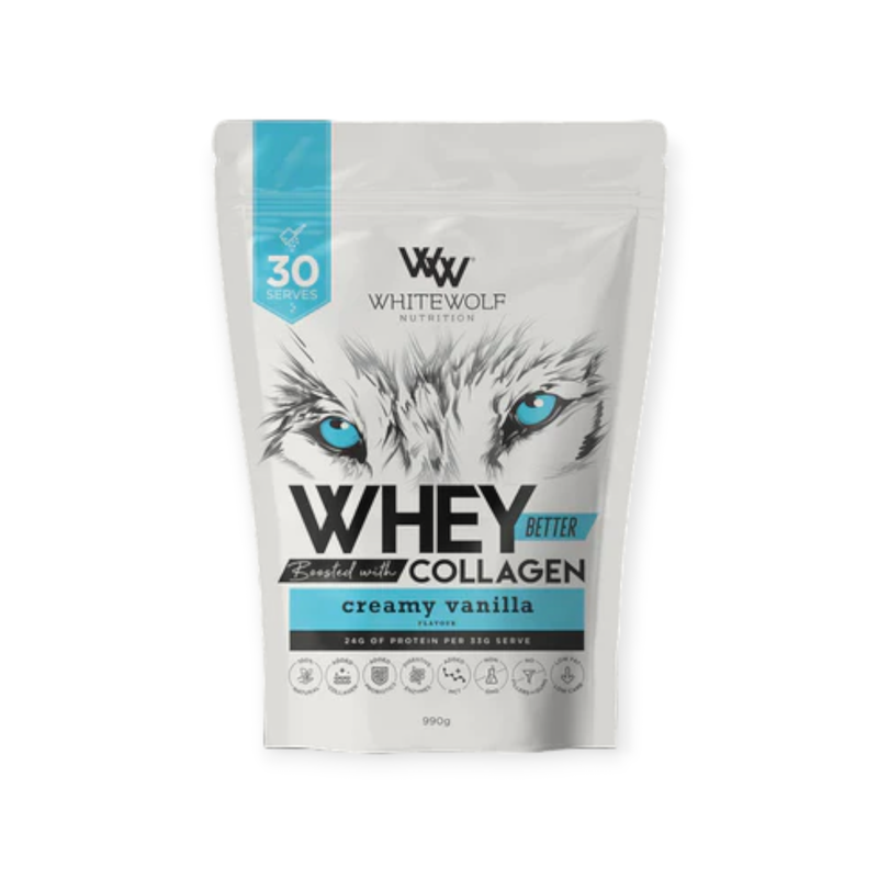 Load image into Gallery viewer, White Wolf Whey Better Protein Blend Creamy Vanilla 990g