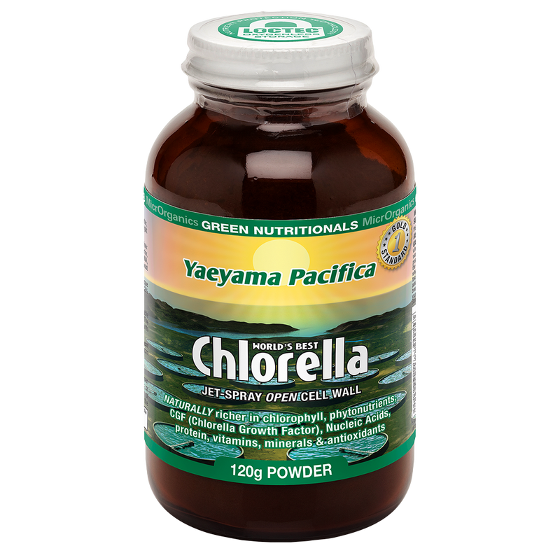 Load image into Gallery viewer, Microrganics Green Nutritionals Yaeyama Pacifica Chlorella Powder 120g