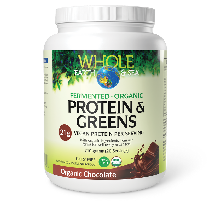 Load image into Gallery viewer, Whole Earth &amp; Sea Fermented Organic Protein &amp; Greens Chocolate 710g
