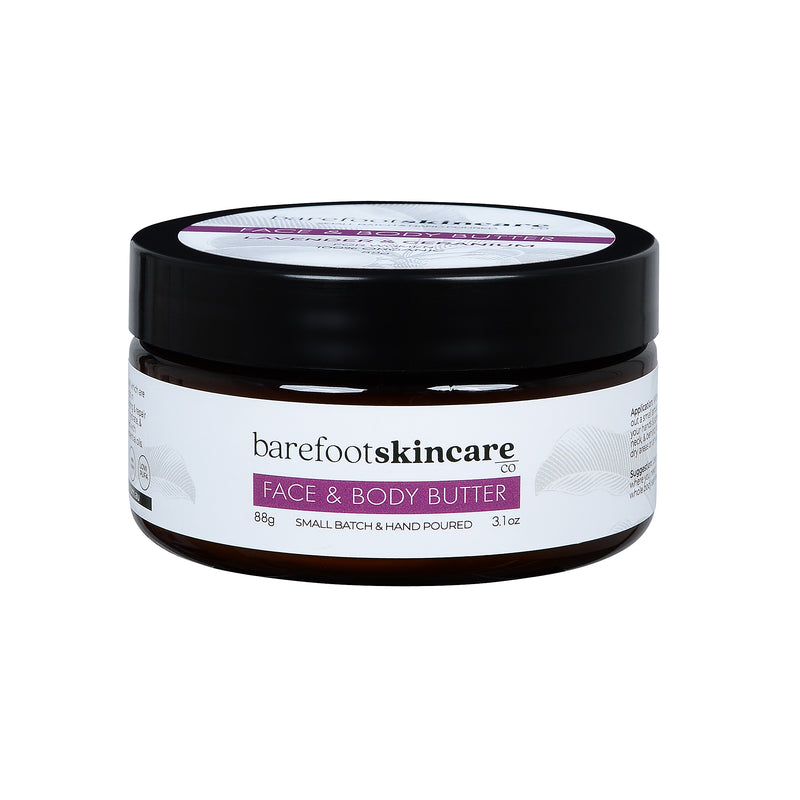 Load image into Gallery viewer, Barefoot Face &amp; Body Butter Lavender &amp; Geranium 88g
