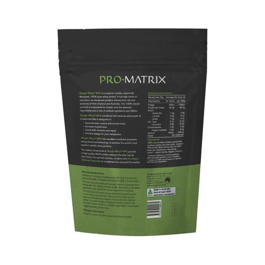 Pro-Matrix Rough Whey Pasture Fed WPC (organic dark chocolate & coconut flavour) 1kg