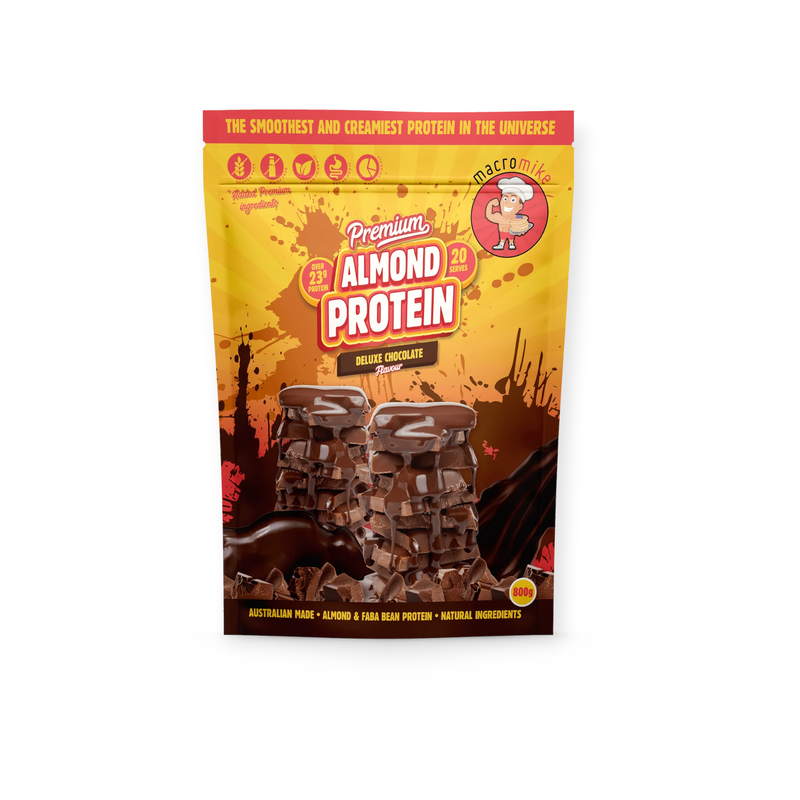 Load image into Gallery viewer, Macro Mike Premium Almond Protein Deluxe Chocolate 800g
