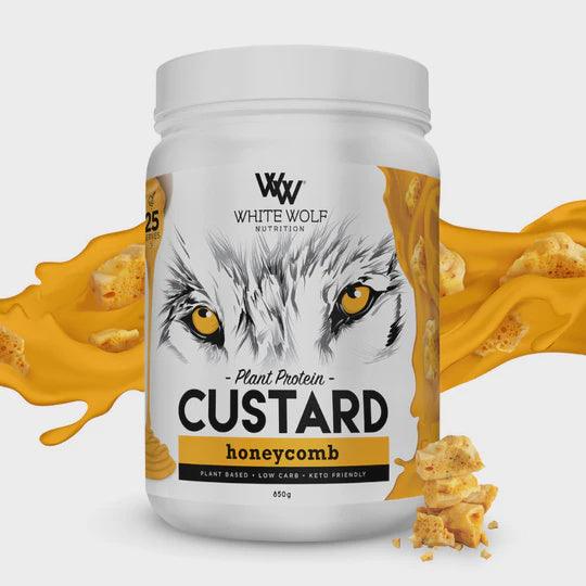 Load image into Gallery viewer, White Wolf Plant Protein Custard Honeycomb 850g
