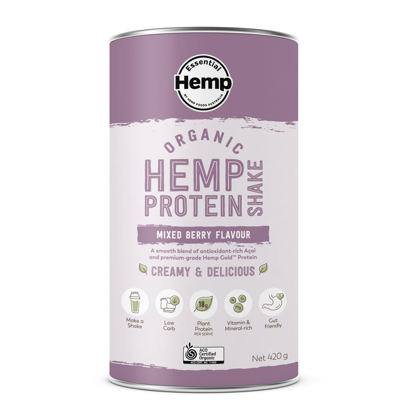 Load image into Gallery viewer, Hemp Foods Organic Hemp Protein Shake Mixed Berry 420g
