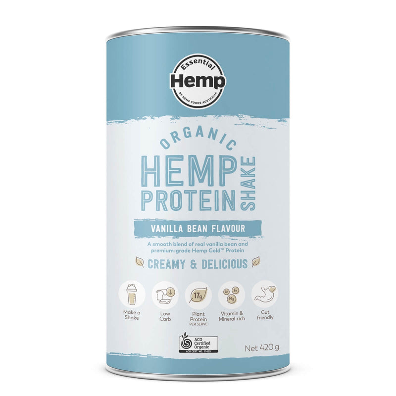 Load image into Gallery viewer, Hemp Foods Organic Hemp Protein Shake Vanilla Bean 420g
