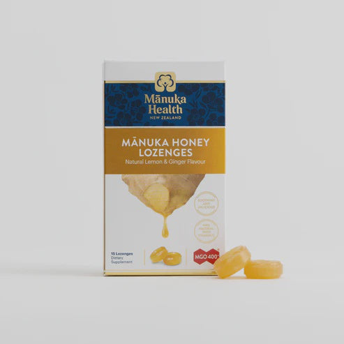 Manuka Health MGO 400+ Honey Lemon Ginger Lozenges 15s