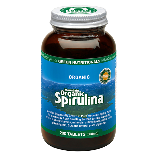 Microrganics Green Nutritionals Mountain Organic Spirulina 500Mg 200 tablets