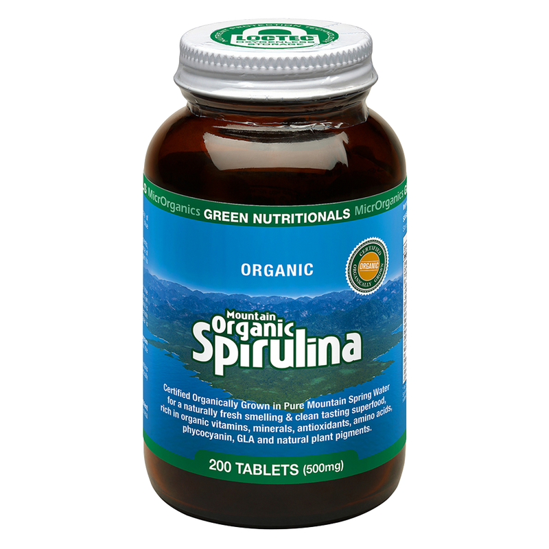 Load image into Gallery viewer, Microrganics Green Nutritionals Mountain Organic Spirulina 500Mg 200 tablets
