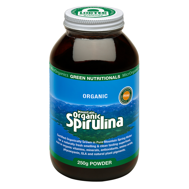Load image into Gallery viewer, Microrganics Green Nutritionals Mountain Organic Spirulina Powder 250g
