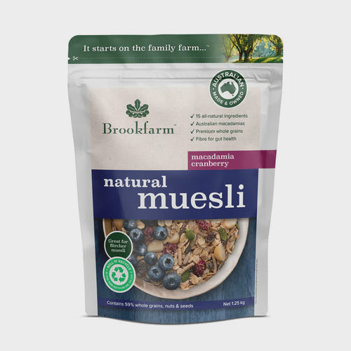 Brookfarm Natural Macadamia Muesli with Cranberry 1.25kg