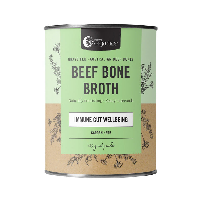 Load image into Gallery viewer, Nutra Organics Beef Bone Broth Organic Garden Herb Powder 125g
