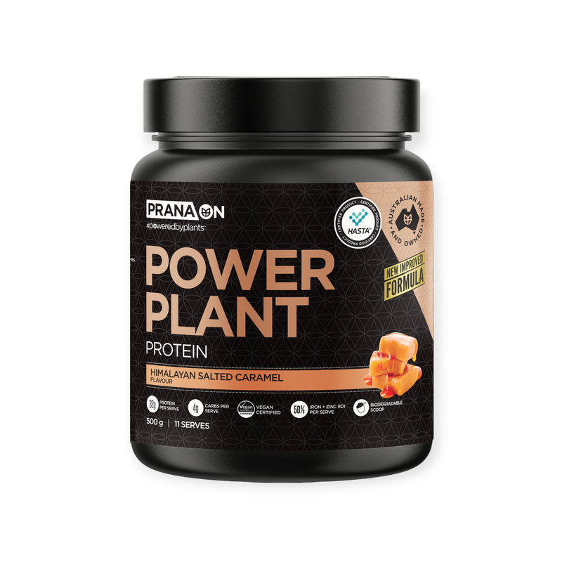 Load image into Gallery viewer, Prana Power Plant Protein Himalayan Salted Caramel 500g
