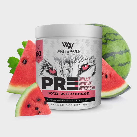 Load image into Gallery viewer, White Wolf PR3 Pre-workout Watermelon 60 servings
