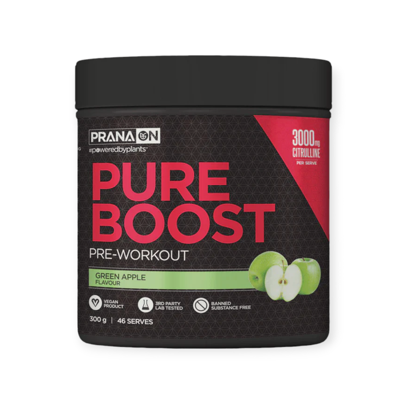 Load image into Gallery viewer, Prana Pure Boost Pre-workout Green Apple 300g
