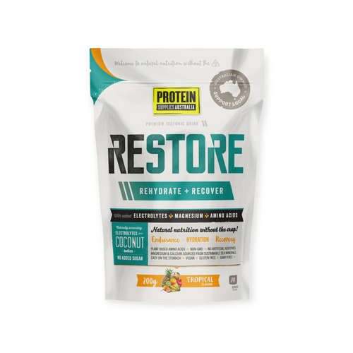 Protein Supplies Aust. Restore Hydration Recovery Drink Tropical 200g