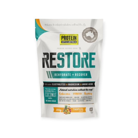 Protein Supplies Aust. Restore Hydration Recovery Drink Tropical 200g