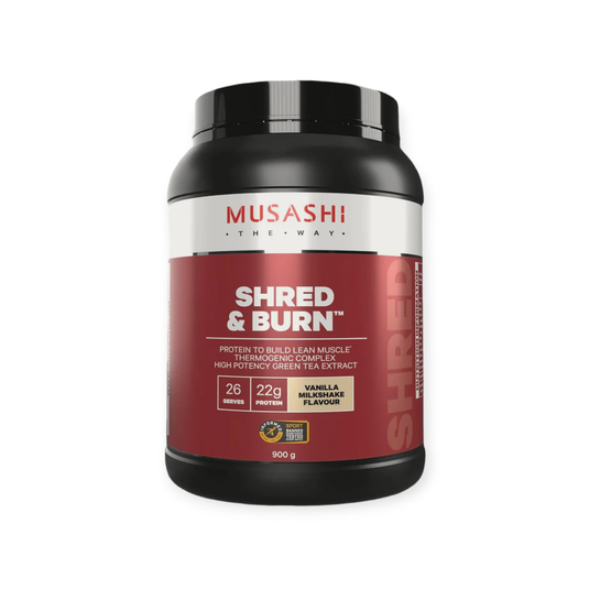 Musashi Protein Powder Shred & Burn Vanilla Milkshake SHRED 900g