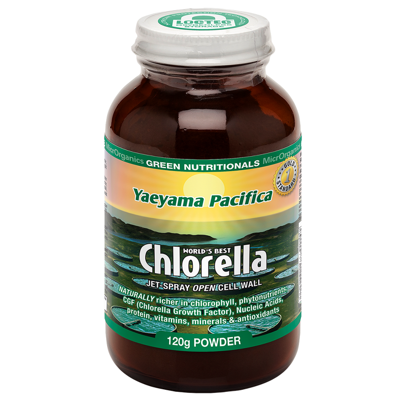 Load image into Gallery viewer, Microrganics Green Nutritionals Yaeyama Pacifica Chlorella Powder 120g
