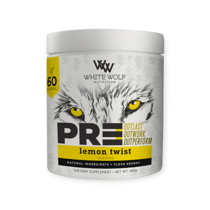 Load image into Gallery viewer, White Wolf PR3 Pre-workout Lemon Twist 60 servings
